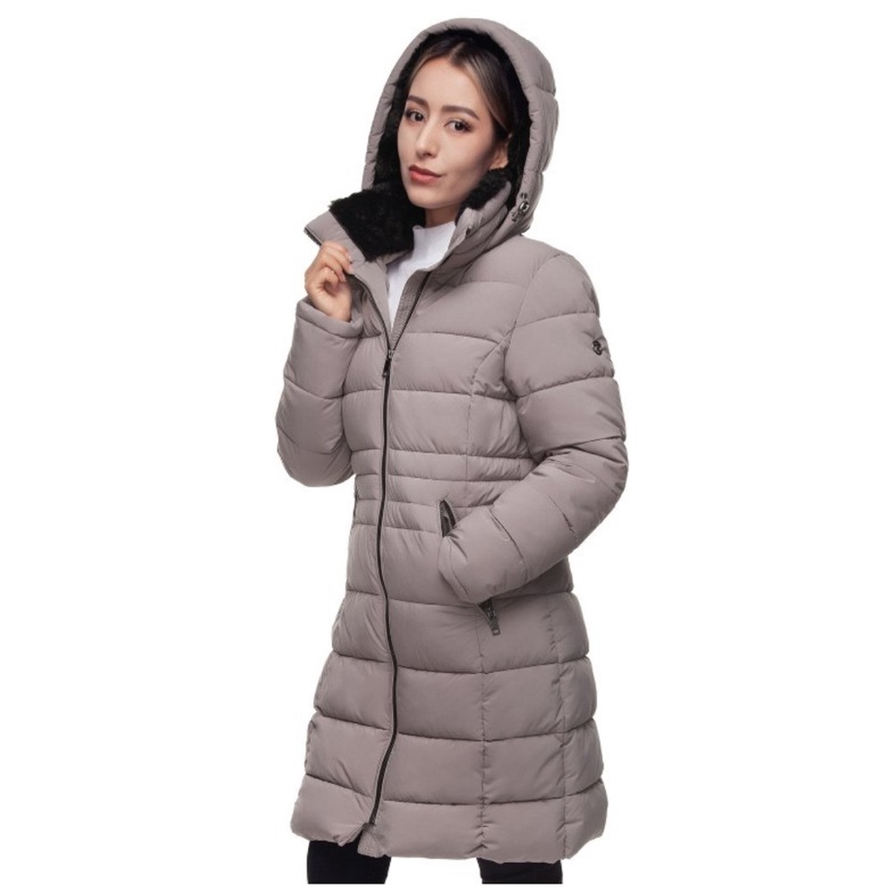 Rokka&Rolla Women's Heavy Long Winter Coat with Fleece Hood Parka Jacket-Fig, S